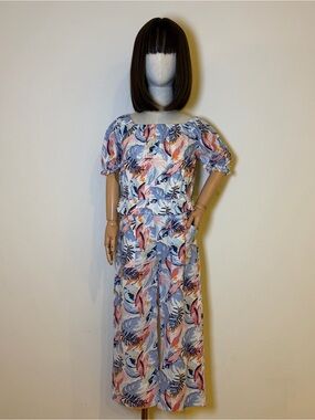 Vince Camuto Girls 2-Piece Tropical Linen Blend Set - Size 6 NWT